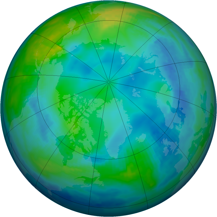 Arctic ozone map for 15 November 1997